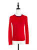 Poppy Red Contrast Trim Merino Wool Jumper