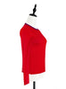 Poppy Red Contrast Trim Merino Wool Jumper