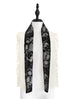 Surprise Sale! Ivory/ Black Double Sided Ruffle Trim Lace Scarf