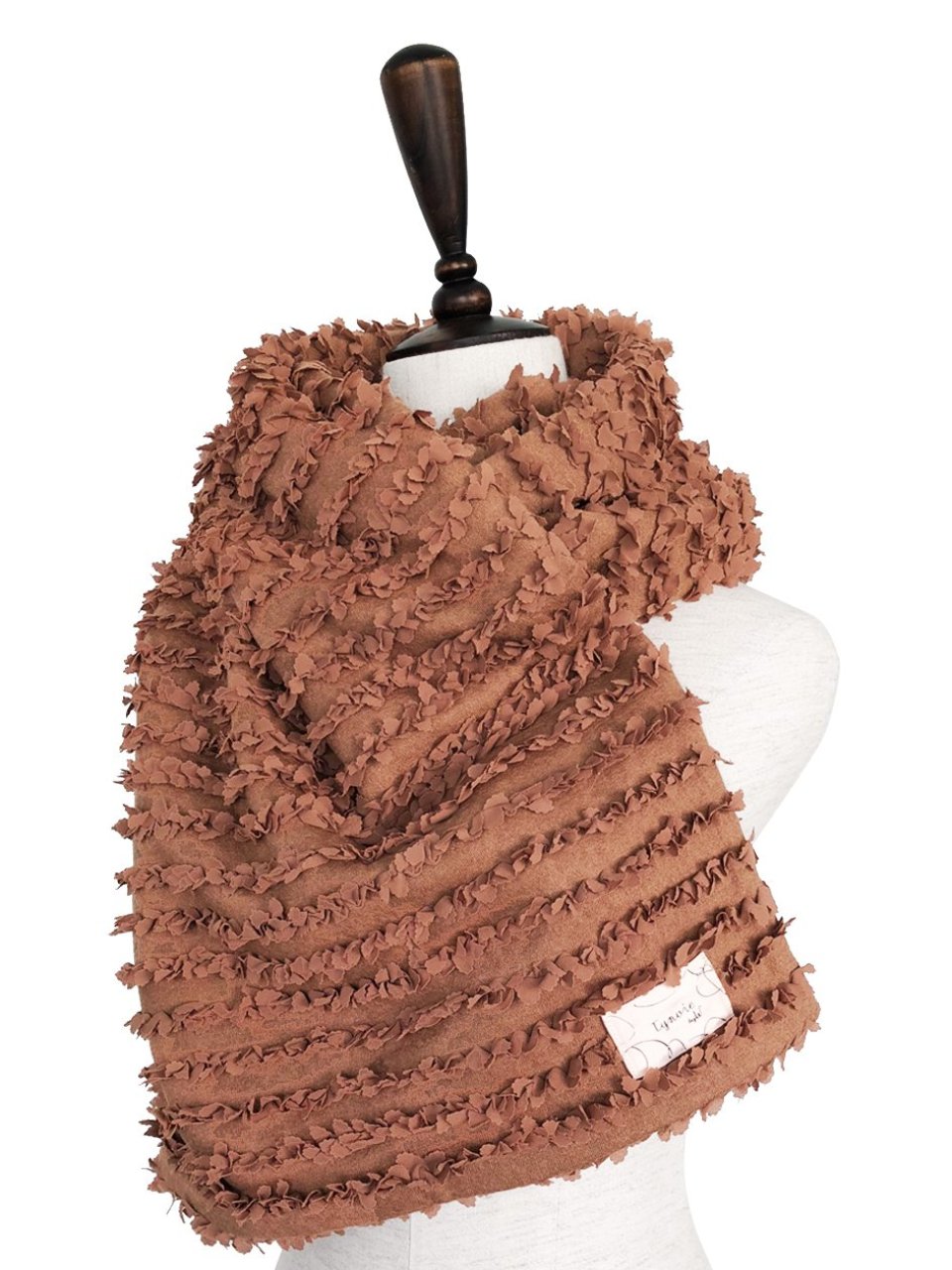 Final Sale! Textured Cotton Wool Blended Poncho Scarf
