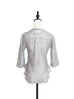SPECIAL! Grey-Silver Floral Lace Cropped Peplum Blouse