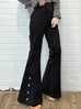 New Colour! Classic Black Flare Leg Pull On Button Pants