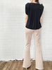 New Colour! Peach Pink Flare Leg Pull On Button Pants