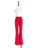 Rose Red Flare Leg Pull On Button Pants