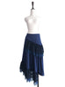 Final Sale! Navy Ruffled Asymmetrical Lace Patch Skirt