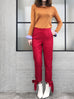 Final Sale! Red Tie Bow Detail Stretch Ankle Trousers