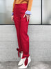 Final Sale! Red Tie Bow Detail Stretch Ankle Trousers
