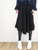 Final Sale! Black Striped Ruffled Panel Midi Pencil Skirt