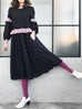 Last Chance! Textured Knit Blousy Sleeves Ruffle Dress