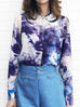 Further Sale! Double Peter Pan Lace Collar Print Blouse