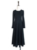 Final Sale! Classic Black Tie-Back Cotton Blend Maxi Dress