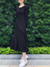 Final Sale! Classic Black Tie-Back Cotton Blend Maxi Dress