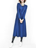 Final Sale! Royal Blue Tie-Back Cotton Blend Maxi Dress