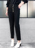Surprise Sale! Black Cropped High Waist Taper Trousers