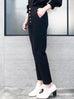 Surprise Sale! Black Cropped High Waist Taper Trousers