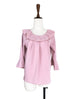 Last Chance! Subtle Striped Pattern Dirty Pink Ruffle Collar Blouse