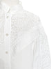 White Modal Embroidered Lace Trimmed Blouse
