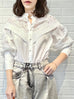 White Modal Embroidered Lace Trimmed Blouse