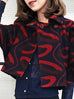 Further Sale! Iconic Navy Red Prints Wool Blend Cape