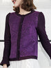 Surprise Sale! Wine Purple-Red Pattern Panel Woollen Cardigan