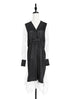 Surprise Sale! Satin Black Lace Panelled V-neck Handkerchief Dress
