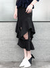 Surprise Sale! Classic Contemporary Black Ruffled Cut-out Skirt