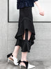 Surprise Sale! Classic Contemporary Black Ruffled Cut-out Skirt