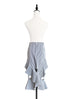 Surprise Sale! Blue-Grey with White Stripe Ruffled Cut-out Skirt