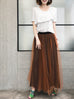 Surprise Sale! Caramel Brownish Shades Tonal Layer Tulle Chiffon Maxi Skirt