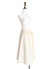 Final Sale! Feather Prints Cotton Blend Lace-up Waist Wrap Skirt