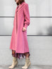 Surprise Sale! Romantic Pink One-Button Blouson Sleeves Pure Wool Coat