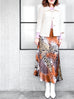 Last Chance! Animal Print Luminous Silk A-Line Midi Skirt