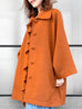 Surprise Sale! Fresh Tangerine Dolman Sleeve Cashmere Wool Blend Ruffle Coat