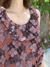 Surprise Sale! Pinky-Orange Floral Lace Ruffle Neck Lined Tank