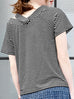 Surprise Sale! Mono Stripe Asymmetrical Shoulder 2-way Cotton T-Shirt