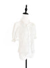 Last Chance! Creamy Ivory Ruffle Trim Puff Sleeve Guipure Lace Top