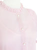 Surprise Sale! Sweet Pink Ruffle Trim Puff Sleeve Silver Stripe Top