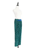 Surprise Sale! Green Floral Print Contrast Twist Waist Taper Trousers