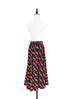 Surprise Sale! Orange-navy Geometric Print Breezy Circle Skirt