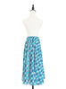 Surprise Sale! Blue Check Print Embossed Dotty Breezy Circle Skirt