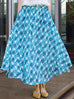 Blue Check Print Embossed Dotty Breezy Circle Skirt