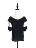 Surprise Sale! Black & White Tiered Sleeve Double V-neck Blouse