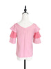 Surprise Sale! Pink & Punch Tiered Sleeve Double V-neck Blouse