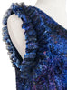 Galaxy Blue Textured Mesh Ruffle Sleeveless 2-Way Top