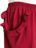 Last Chance! Wine Red Ruffle Pocket Lace Hem Drapey Breezy Shorts