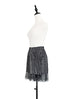 Surprise Sale! Mono Stripe Ruffle Pocket Lace Hem Drapey Silk Shorts