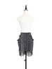 Last Chance! Mono Stripe Ruffle Pocket Lace Hem Drapey Silk Shorts