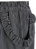 Last Chance! Mono Stripe Ruffle Pocket Lace Hem Drapey Silk Shorts
