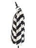 Surprise Sale! Bold Stripe Scallop Lapel Slouchy Fit Open Front Blazer