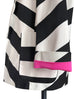 Surprise Sale! Bold Stripe Scallop Lapel Slouchy Fit Open Front Blazer